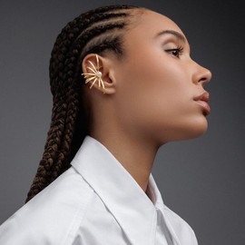 Handmade Ohrklemme aus Gold 925 Sterling Silber Spinnen-Ohrklemme Perlen kein Piercing Steampunk Ohrring für Frauen, hypoallergen ungewöhnliches Geschenk für ihr nicht durchbohrtes Ohr