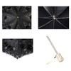 LCY Embroidered Lace Double-deck Anti-UV Parasol Sun/Rain/Snow Folding Umbrella-Black