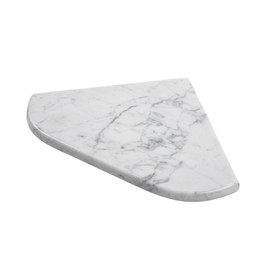 Adolif Carrara White Marble Corner Shelf, 100% Natural Marble, Polished, 8"x8"x3/4", Carrara White Marble Corner Shelf for Shower Enclosure Decor, 1 Sheet