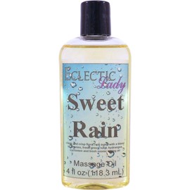 Sweet Rain Massage Oil, 8 oz, With Sweet Almond Oil and Organic Jojoba Oil, Preservative Free