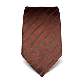 Vincenzo Boretti Men's Tie Pure Silk Striped Elegant Men's Design Shirt with Suit for Business Wedding 8 cm Narrow / Wide, dark brown