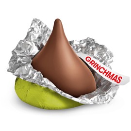 Sweetzo Individually Wrapped Grinch Chocolate Kisses, Christmas Candies in Festive Foils for Party Favors, Candy Bowl and Goodie Bag Fillers, Pack of 2