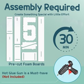 imprsv Light-up Numbers 5th Birthday Decorations: Large 3ft Marquee Number 5 15th 50th Birthday Women Men Five Year Old Birthday Decor Party Backdrop Anniversary Big Foam Board Number 0