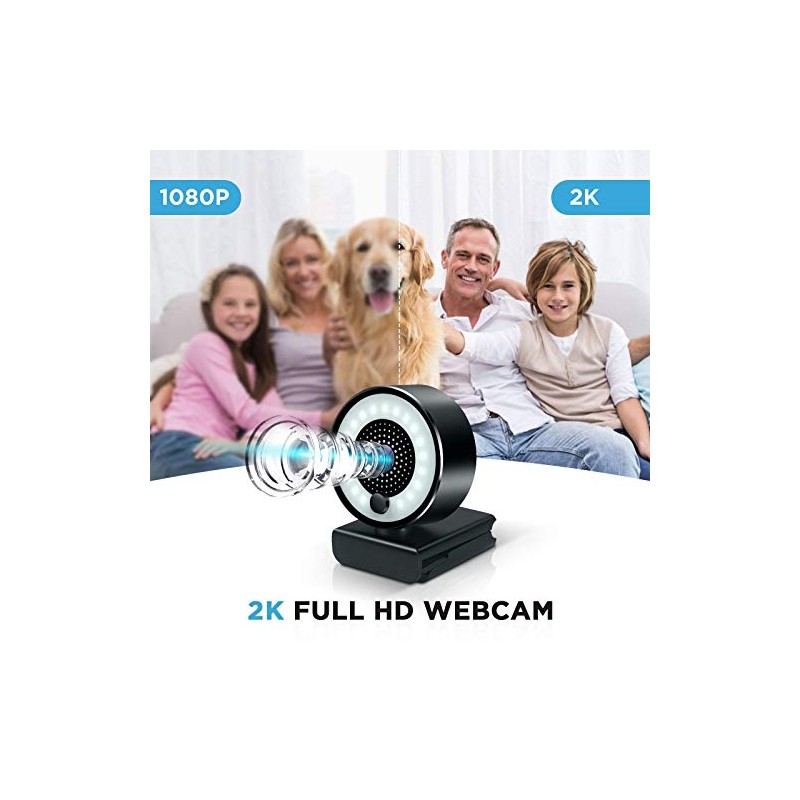 Webcam Streaming Gaming, 2K Web Cam 1080P HD USB 3.0