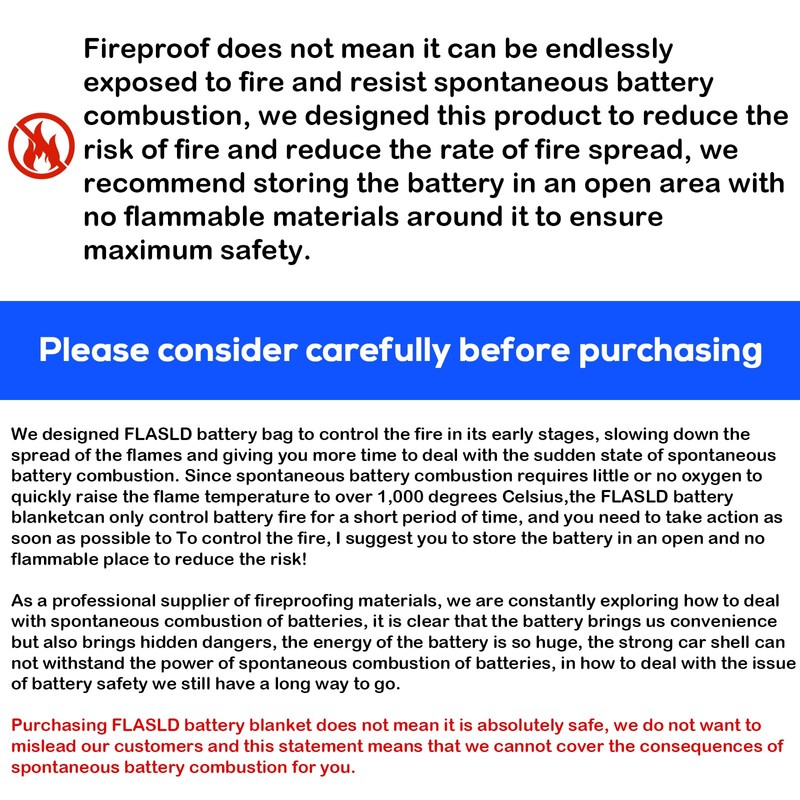 FLASLD Fireproof Lithium Battery Cover, Fastest & Simplest Way to
