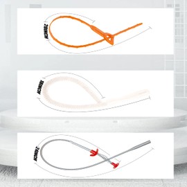 Drain Hair Remover(6pcs), Drain Snake Clog Remover(1pcs) ＆ Cleaning Brushes(2pcs) Tool Set For Toilet, Kitchen Sink, Bathroom Tub, Sewer, (6+2+1)