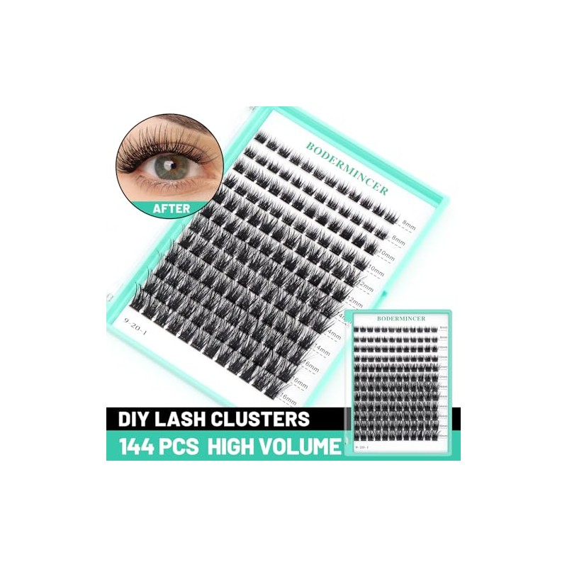 Bodermincer 120 Racimos/Caja De Racimos Anchos Con Efecto 3D, Pestañas