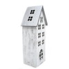 DARO DEKO Wooden LED House White Silver
