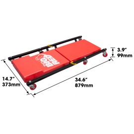 BIG RED TR7565R Torin Rolling Garage/Shop Creeper 2-Piece 6 Casters, Red