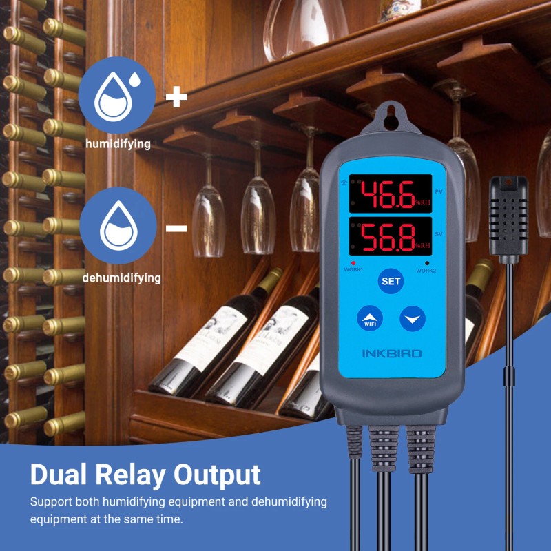 Inkbird Humidity Controller Digital Wifi Humidistat 110V Fan Humid App