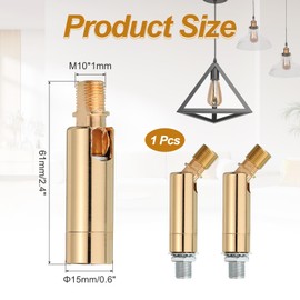 MECCANIXITY Sloped Ceiling Adapter, 90/345 Degree 61x15mm M10 Fine Thread Sloped Ceiling Light Fixture Adapter Kit for Ceiling Pendant Light Chandelier Track Suspend(Gold)