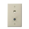 Leviton Standard Telephone Wall Jack, 6P4C X F, Screw Terminal,