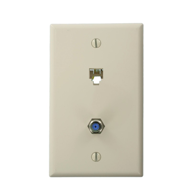 Leviton Standard Telephone Wall Jack, 6P4C X F, Screw Terminal,