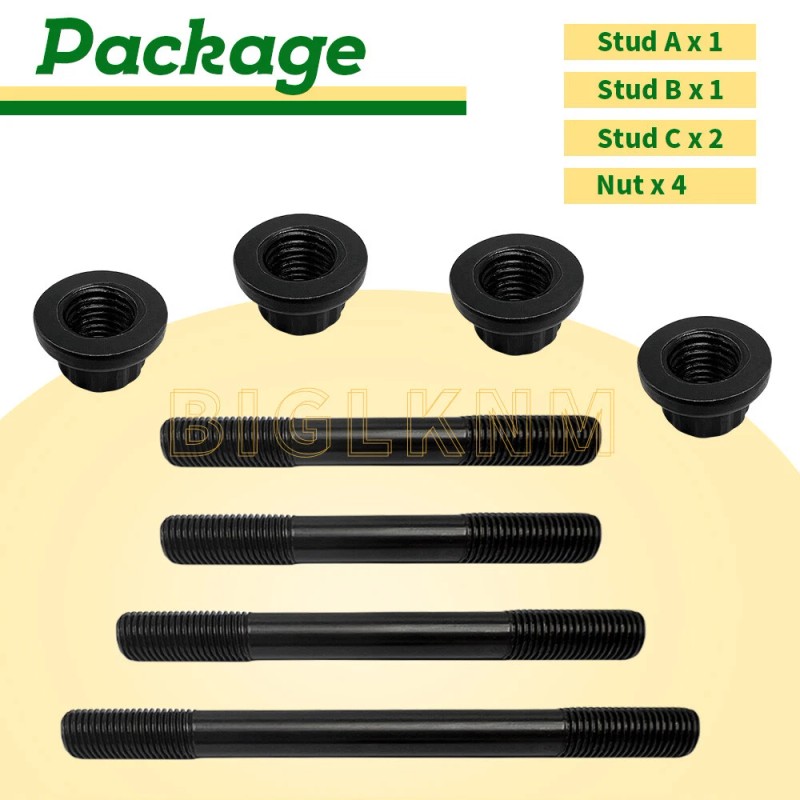 JINFANNIBI Cylinder Head Studs Nut Kit Stronger Heavy Duty fit