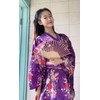 Japanese Anime Women's Dance Kimono Robe Fancy Dress Yukata Silk