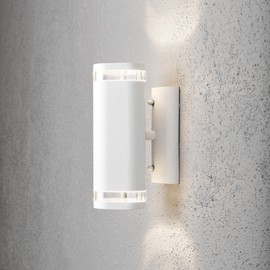 Konstsmide Modena 7512-250 Wandleuchte B: 9cm T: 14,5cm H: 23,5cm / 2x35W / IP44 / lackiertes Aluminium / matt-weiss, White