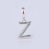 Letter Initial A-z Alphabet Beads Solid 925 Sterling Silver Dangle