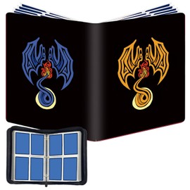 4-Pocket Card Binder Compatible with PTCG Card,50 Double-Sided Pages for 400 TCG Cards Pocket Premium Zip PU Card Binder for Lorcana MTG,Collectible for Hockey,Baseball,Football Trading Card Game