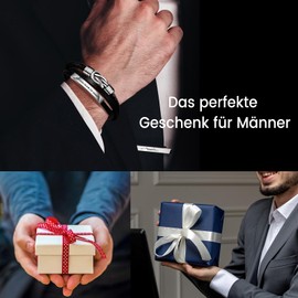 SUNSH Son/Dad Bracelet, Gift for Son/Dad, Stainless Steel Infinite Knot Leather Bracelet, Carved I Love You Forever Gift for Son/Husband/Dad, Father's Day/Graduation/Birthday/Christmas, Stainless