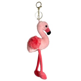 Ruzucoda Pink Flamingo Plush Keychain Stuffed Animal Key Ring Decorative Bag Pendant