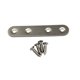 Stainless Steel Corner Bracket Flat Straight Plate Joint Connector Pack of 12 pcs with Necessary Screws Size 77 x 16mm