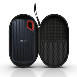 Agoz Hard Protective Carry Case for SanDisk 500GB / 250GB / 1TB / 2TB Extreme Portable SSD External Hard Drive - SDSSDE60-500G-G25 (Black-Red)