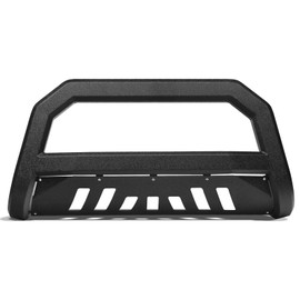 TLAPS 7422441844860 Compatible with 1999-2007 Chevy Silverado GMC Sierra / 2000-2006 Suburban Tahoe Yukon 1500Textured Black AVT Style Bull Bar Guard with Skid Plate