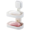 TAILI Suction Cup Soap Dish Vacuum Suction Soap Holder, Double-Layer