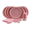Light Pink Party Set Includes Dinner Plates, Cutlery, Napkins, Tablecloth