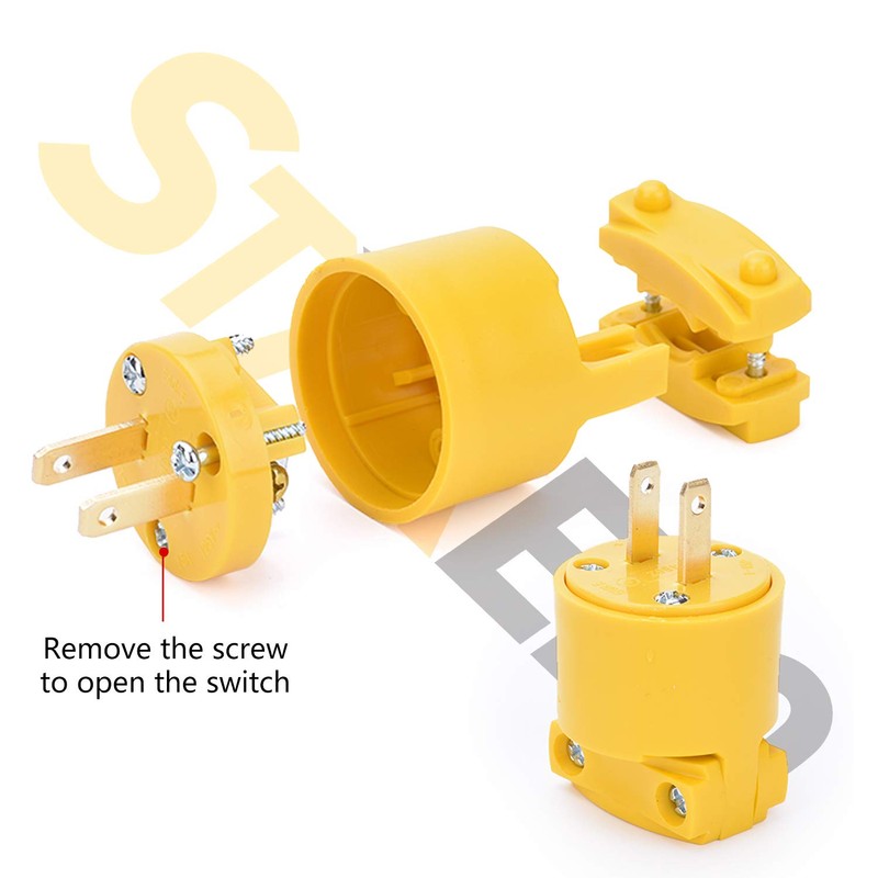 STARELO Electrical Replacement Plug & Connector Set Yellow Shell 125V