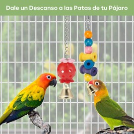 Yabely 11 Paquetes de Juguetes para Avess, Bird Swings Toys, Hamaca para Colgar de pie, Escalera para Escalar, Hanging Bell,Juguetes para Pájaros para Periquitos, Loros, agapornis, cacatúas (11Pcs)