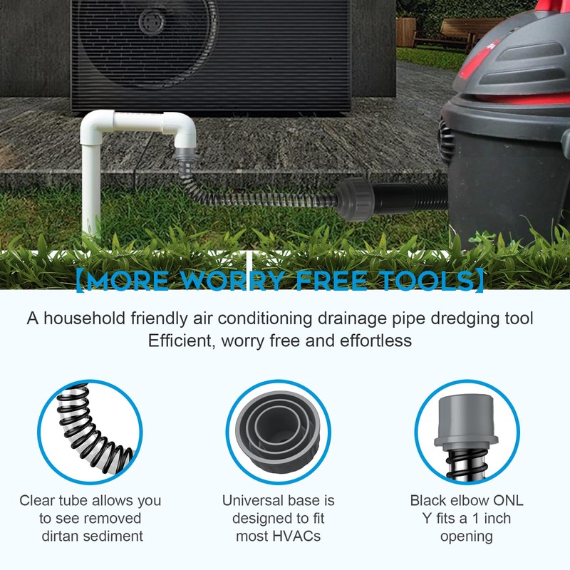 AC Drain Line Cleaner；HVAC to 1-inch & 3/4-inch PVC AC