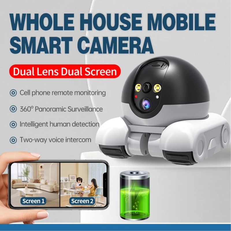 Yoidesu Camera Robot, Movable Pet Cam with Wheels, 1080P 2MP