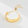 WOWORAMA Gold Wide Bangle Slider Bracelet for Women 14K Gold