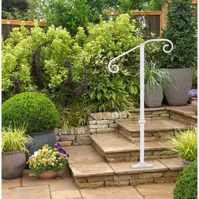 Zwinz Handrail Railing, Single Post Handrail Fits 1 or 2