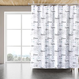 TIKABC Shower Curtain Liner, 4G PEVA Shower Liner, Plastic Waterproof Shower Curtains, 72x72 inch with Grommet Holes 3 Magnetic Weights