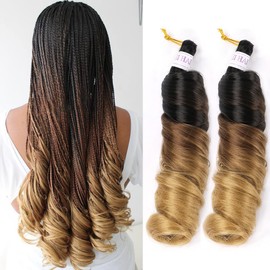 Mtmei hair French Curly Braiding Hair 8Packs 12Inch 85G/Pack Loose Wave Braiding Hair Crochet Braids Spanish Curly Synthetic Spiral Curl Silky Braiding Hair Extensions for Women C14 (12 Inch,8 Packs)