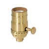 B&P Lamp® Brass Turn Knob Socket, Satin Brass Finish, On/Off