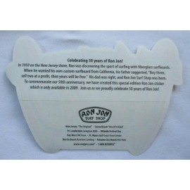 RON JON SURF SHOP 50TH ANNIVERSARY 2009 ORIGINAL STICKER