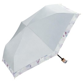 [2025] Wpc. Parasol Light Shielding Rim Organza Print Mini Gray <100% Light Shading Ratio / 100% UV Reduction / UPF 50+ / Thermal Blocking/Rain / Rain / Sun / Rain / Folding Umbrella for Work or