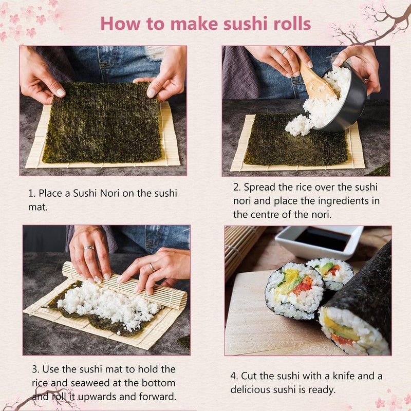 ZFYQ Sushi Set, 9 Pieces, Sushi Maker Contains 2 Rolling