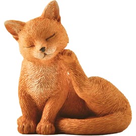 JFSM INC. 3" Orange Cat Figurine - Cute Resin Cat Statue in Scratching Pose - Cute Shelf Decor for Cat Lovers, Pet Memorial, or Zen-Inspired Display, Gift for Cat Lovers and Collectors