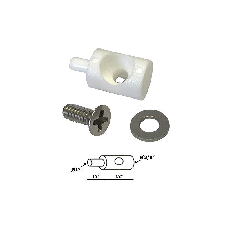 White Nylon Hinge Bushing Pin Kit 3/8" Diameter for Continuous