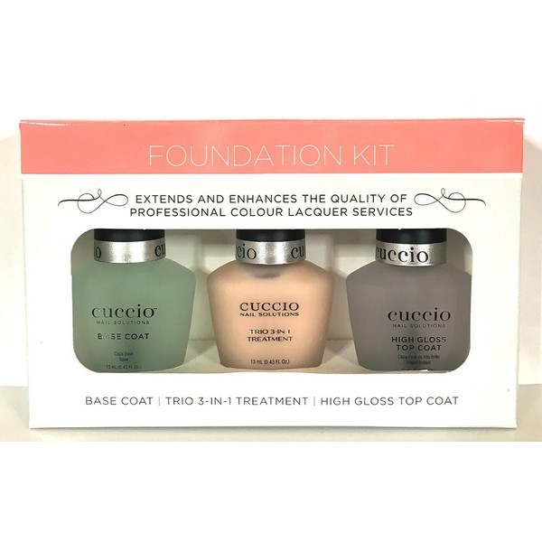 Cuccio Nail Solution - Foundation Kit - Base/Top Coat/ Trio
