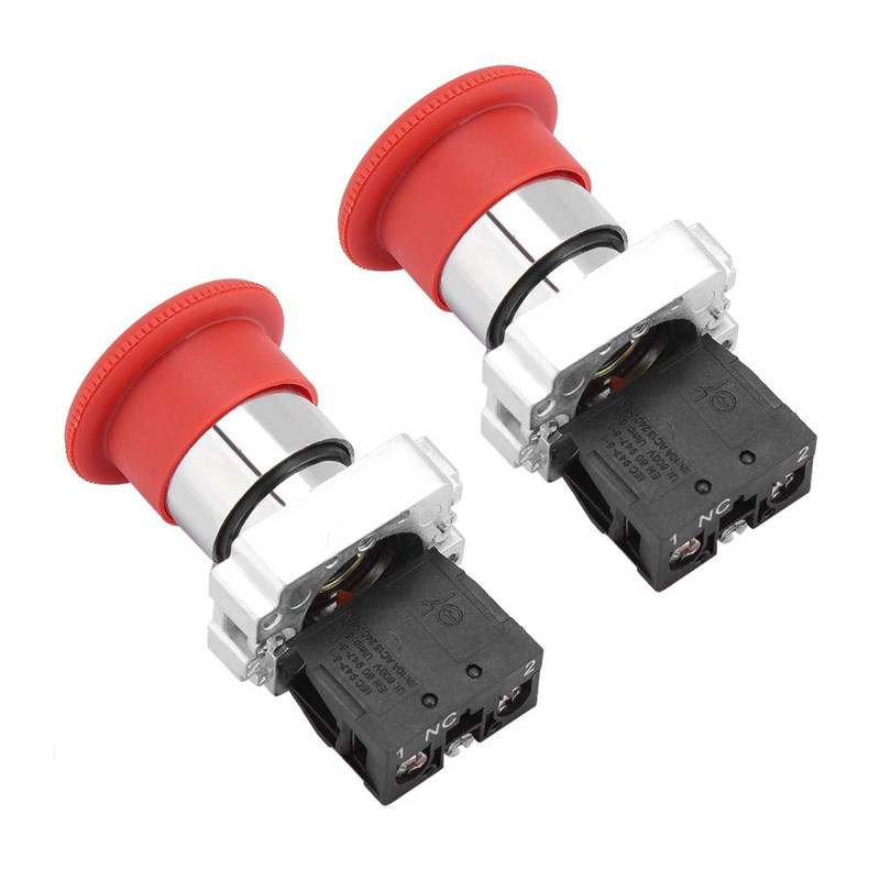 2PCS Red Sign Emergency Stop Switch Button Stop Micro Switch