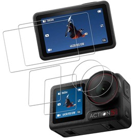 KPNS Film for Osmo Action 5 Pro (2 Sheets) Glass Film, Made with Nippon Asahi Glass Material, Full Surface Protective Film, Tempered Glass Film