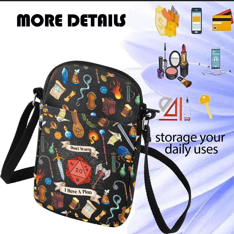 JYTAPP DND Dice Crossbody Bag Don't Worry I Have A
