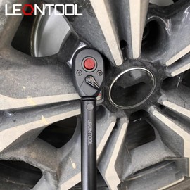 LEONTOOL Torque Wrench, Preset Type, Torque Wrench, Car Tire Replacement, Insertion Angle, 9.5 mm (3/8 inch), 10-60 Nm, Forward and Reverse Rotation, Torque Accuracy, ±3%, Double Scale, 72 Gear, 5°