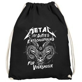 MoonWorks® Gym Bag Metal ist Gottes Entschuldigung für Volksmusik Devil Devil Pentagram Gym Bag, Metal Lucifer Black