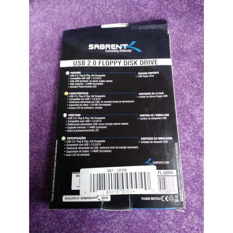SABRENT NEW USB 2.0 External Floppy Disk Drive 3.5" 1.44MB